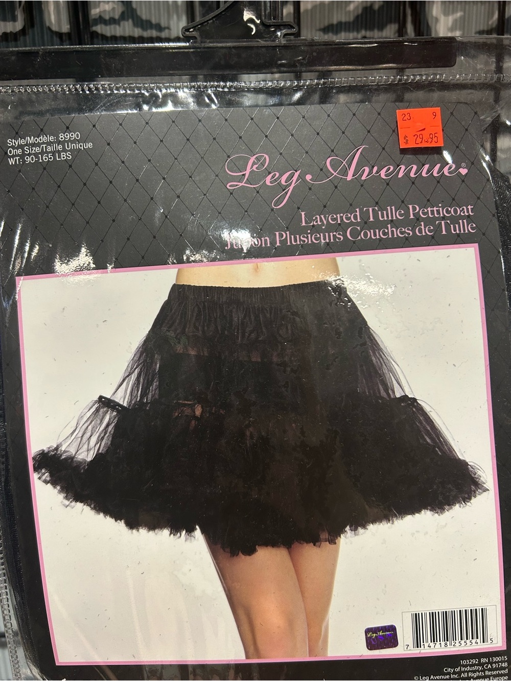 Leg Avenue Black Layered Tulle Petticoat Skirt